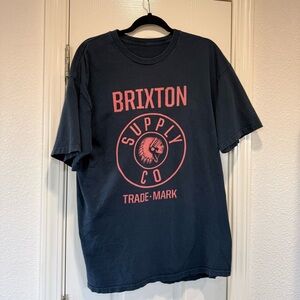 Brixton Navy and Red Mens Graphic Tee XL